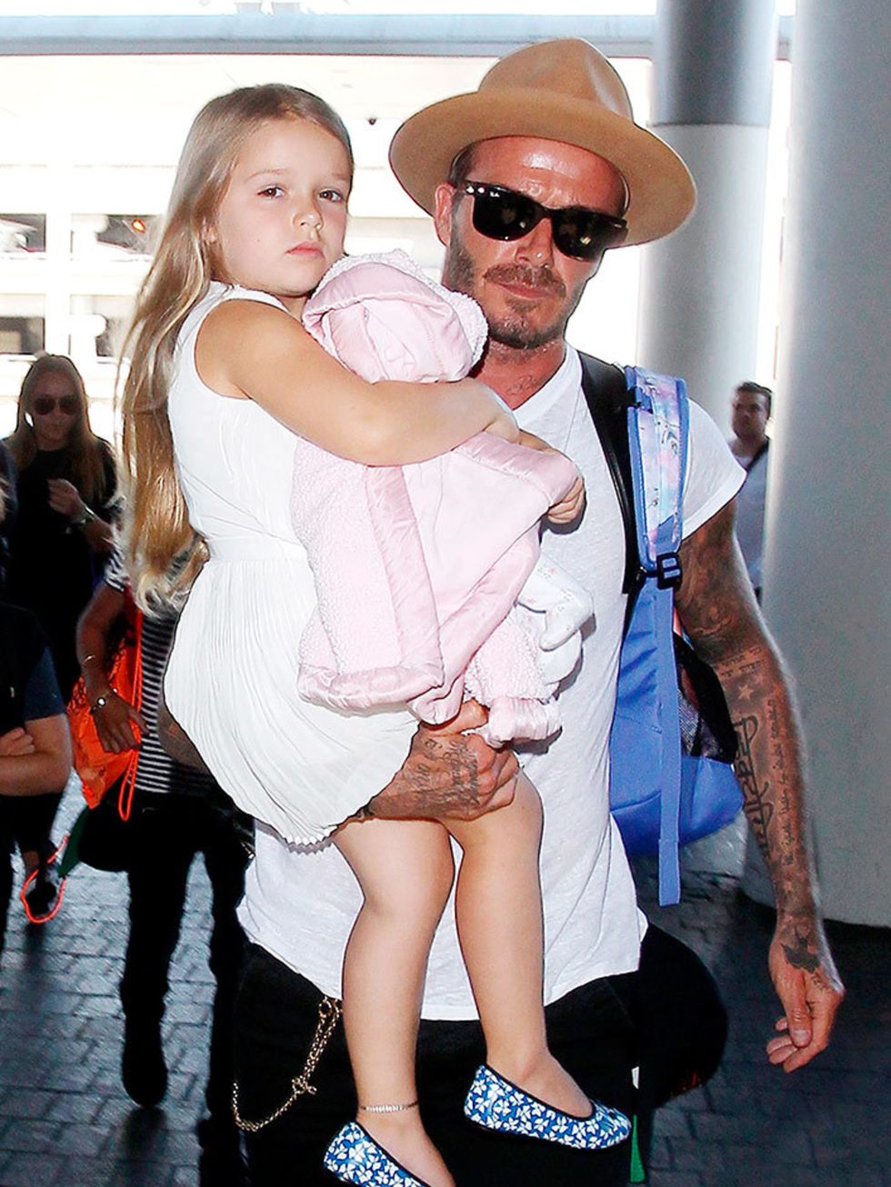 Harper and David at LAX airport, August 2015.