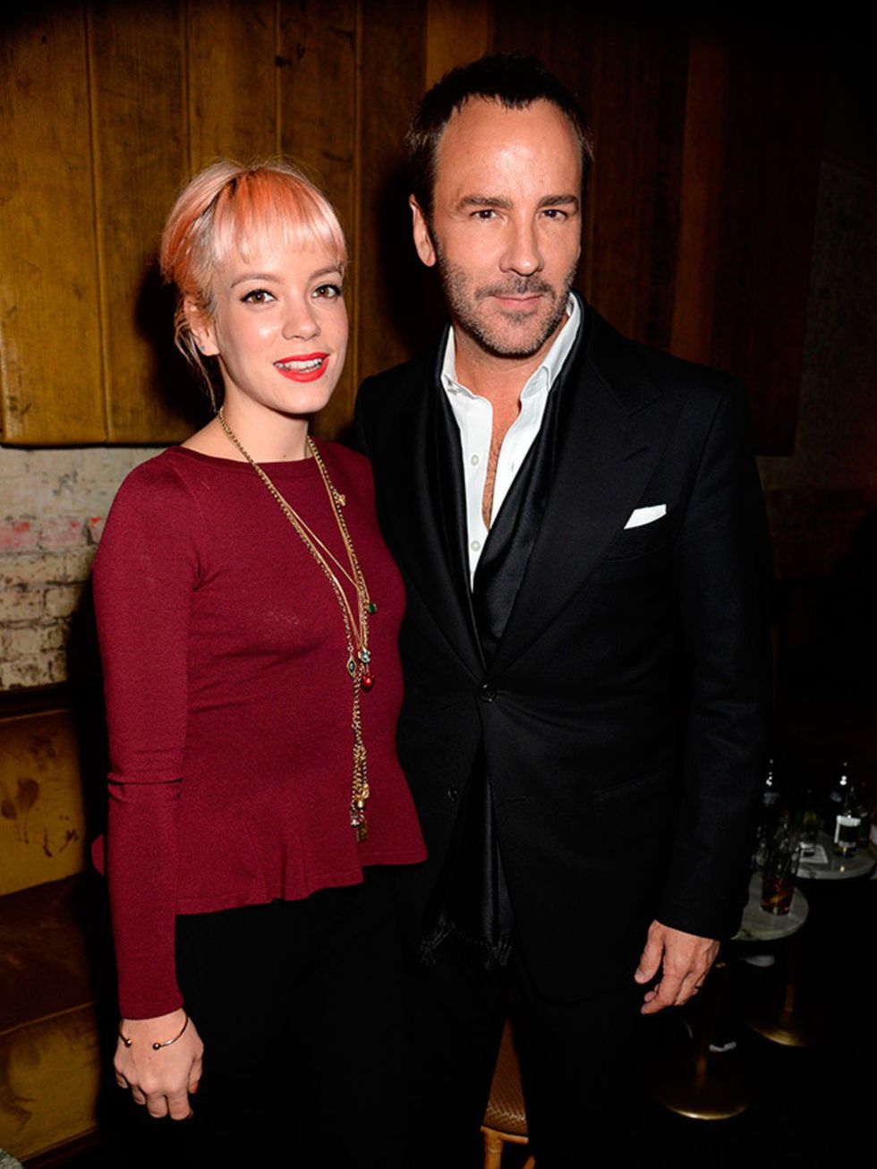 Tom Ford and Lily Allen attend the launch of Tom Ford's fragrance party during London Collections:Men, January 2015.