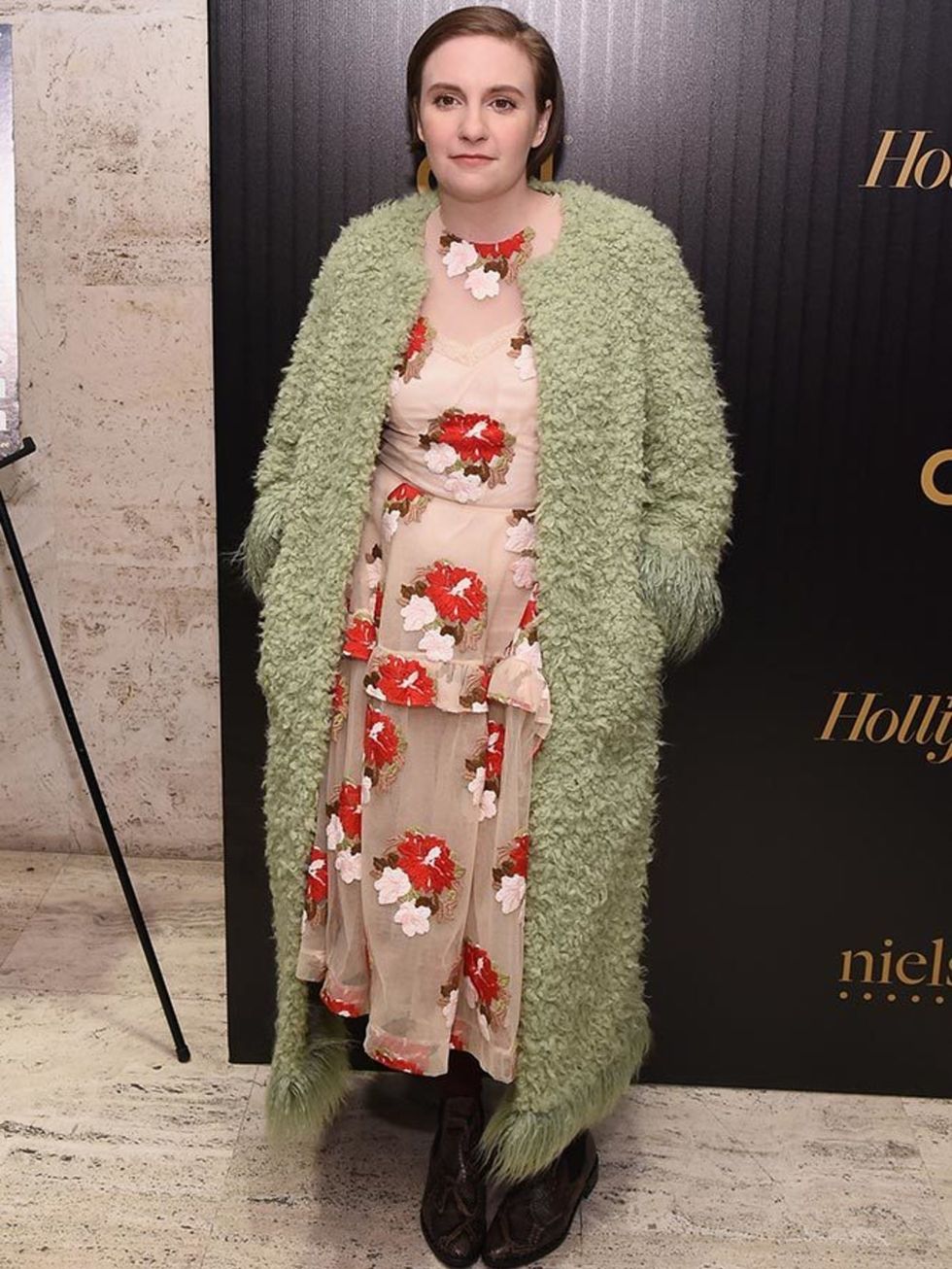 Lena Dunham attends the Hollywood Reporter's 2016 35 Most Powerful People in Media at Four Seasons Restaurant in New York, April 2016.