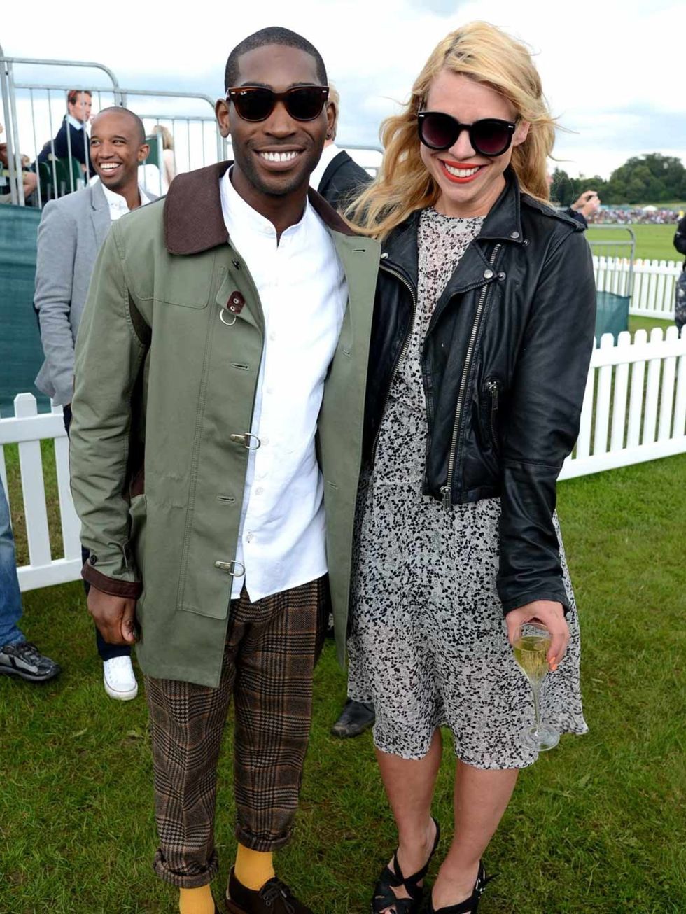 <p>Tinie Tempah and Billie Piper at the Veuve Clicquot Gold Cup Polo</p>
