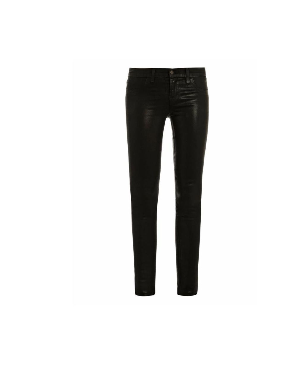 <p>J Brand coated low-rise skinny 'Stealth' jeans, £230, at <a href="http://www.matchesfashion.com/product/134952">Matches Fashion</a></p>