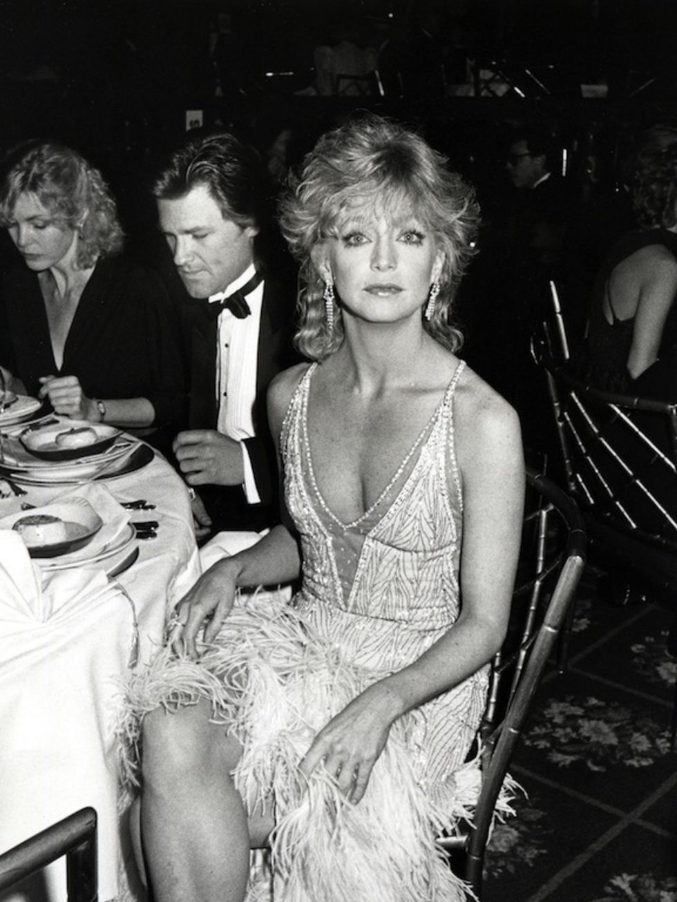 <p>She was doing statement red carpet gowns way before Riri and co - seen here at a 1985 gala</p>
