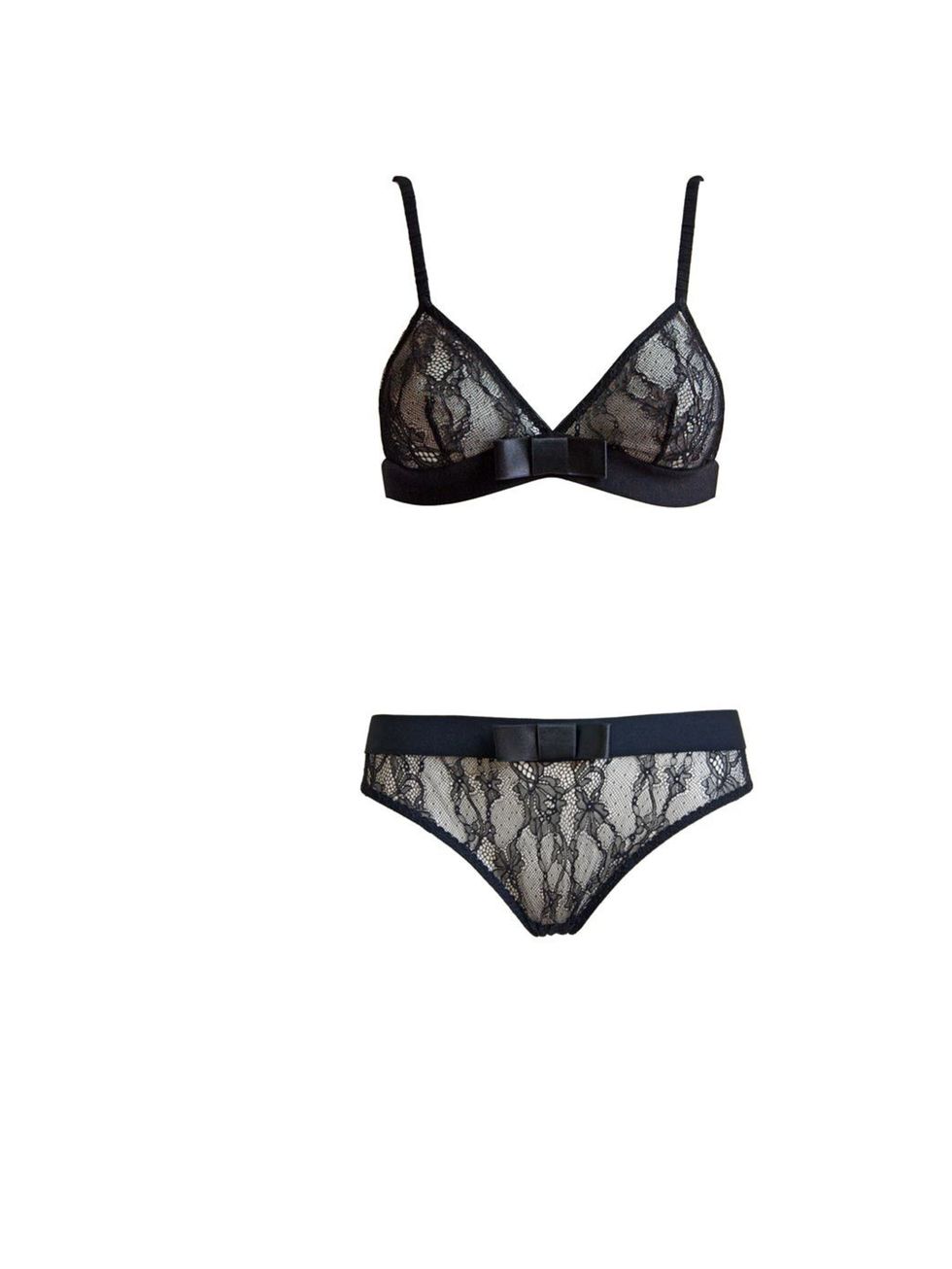 <p><a href="http://www.kriss-soonik.com/products-page/bras/silvia-lace-bra/">Kriss Soonik</a> 'Silvia' lace bra, £45, and 'Maike' lace briefs, £39</p>