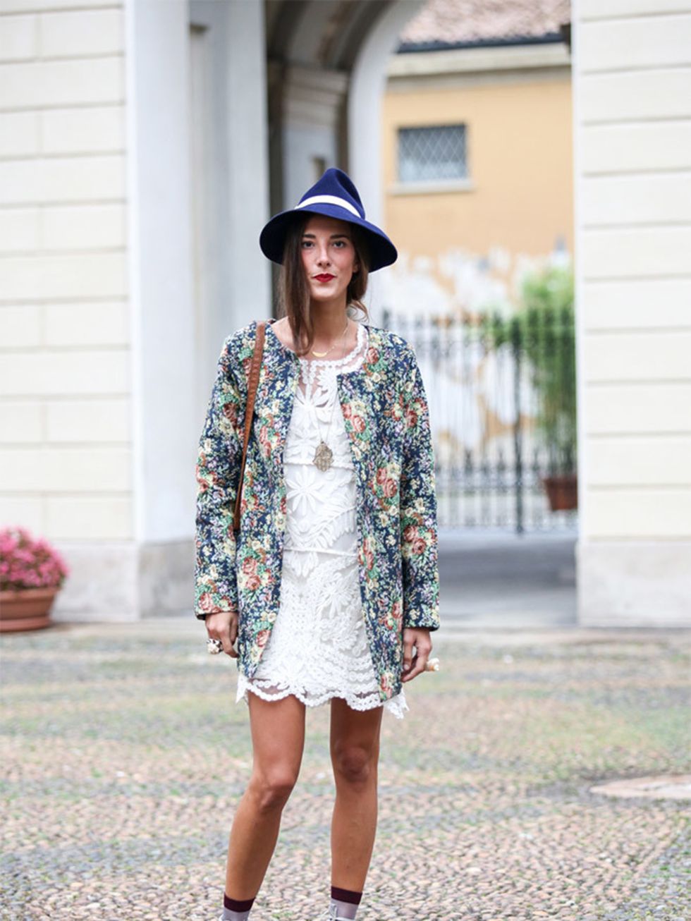 Martina wears Molly dress, vintage hat, jacket from her boutique Noftalinam with Converse trainers.