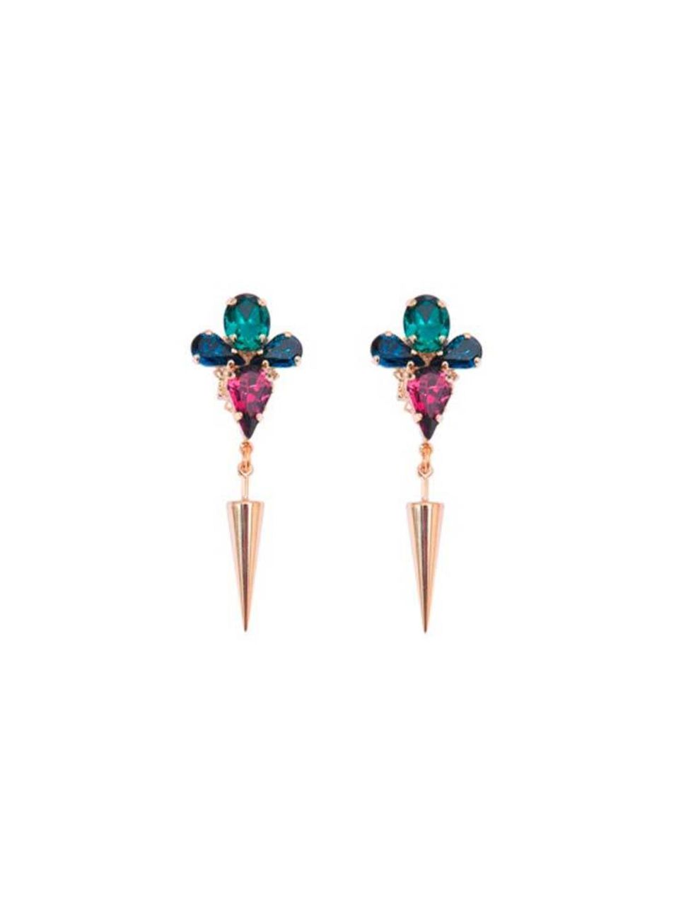 <p>Anton Heunis Multicolour earrings available at <a href="http://www.monnierfreres.co.uk/gbuk/jewellery-watches/earrings/spike-drop-cluster-earrings_p22137527.html">Monnier Frères</a>, £80</p>