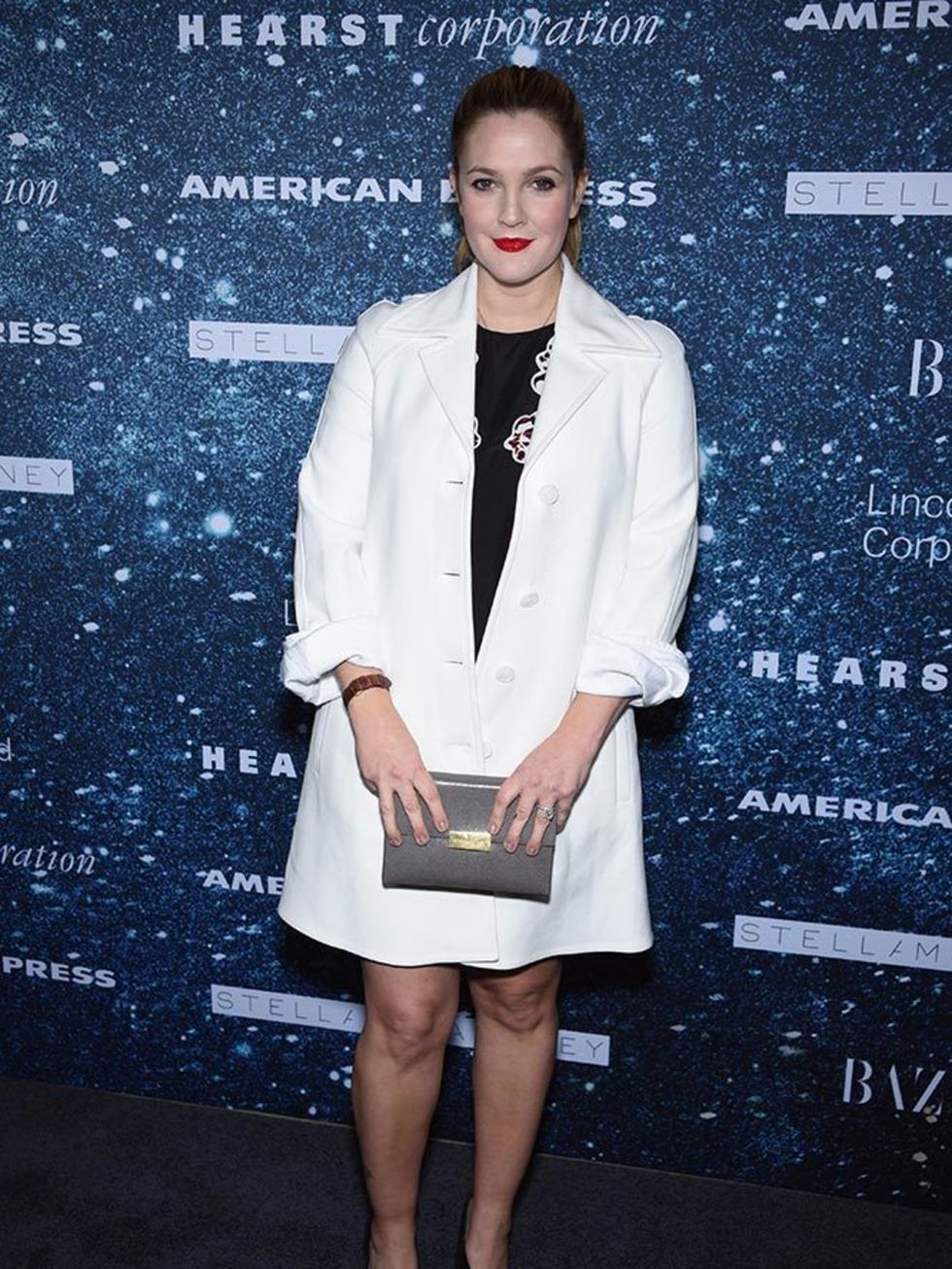 Drew Barrymore attends a fashion party in New York, November 2014