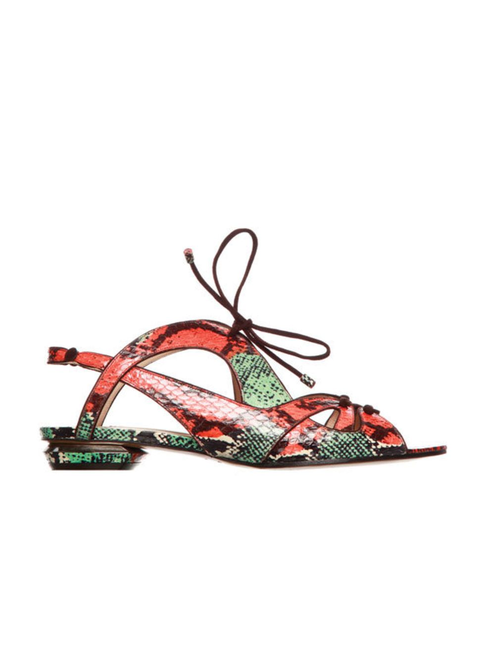 <p>Nicholas Kirkwood leather watersnake sandals,£645, for stockists call 0207 290 1404</p>