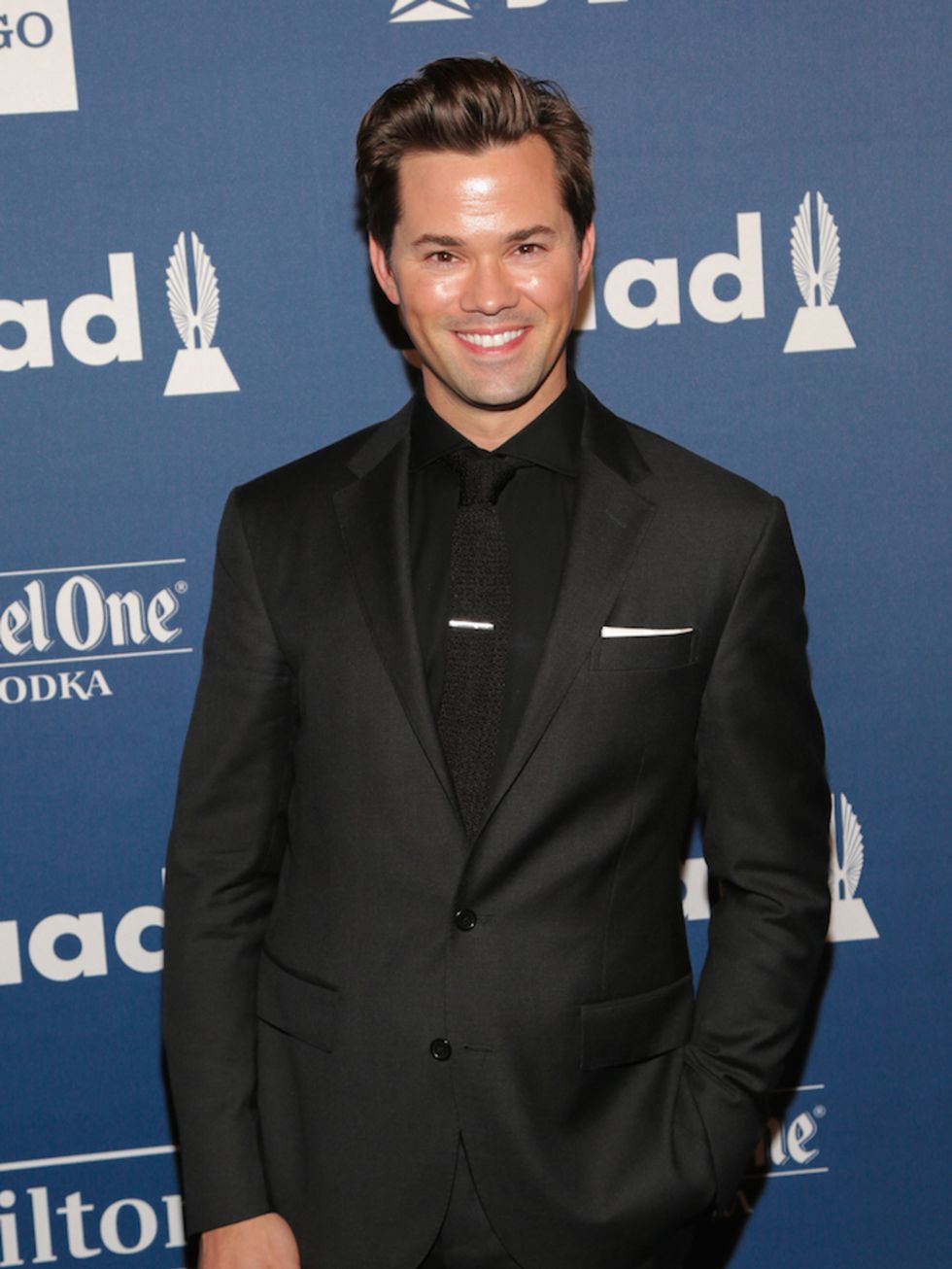 Girls star Andrew Rannells looking very dapper in all black.