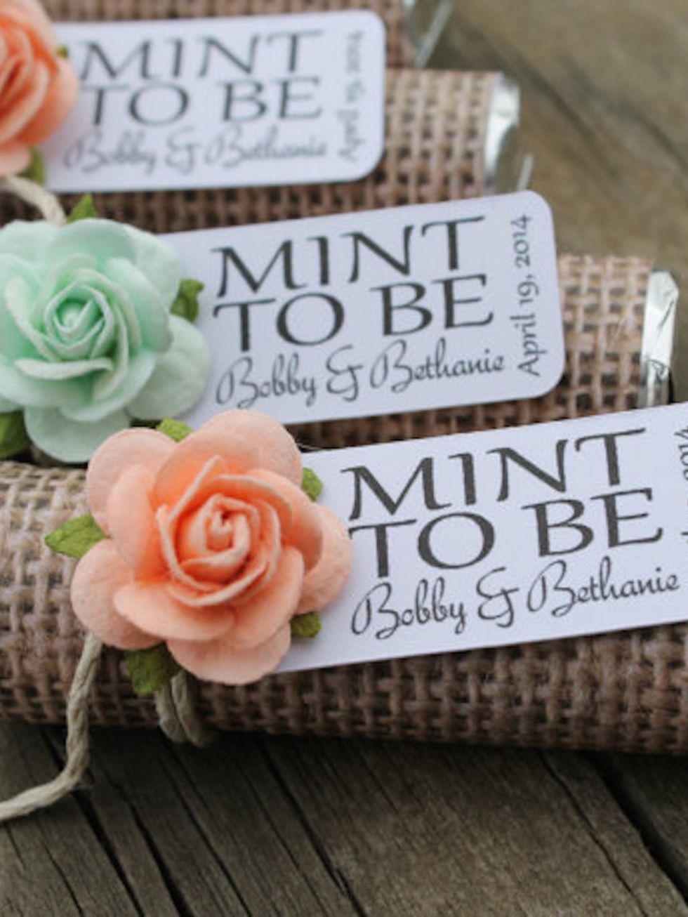 <p>Mint to be, mini-favours - <a href="https://www.etsy.com/uk/listing/150054078/mint-wedding-favors-set-of-24-mint-rolls?ref=shop_home_feat_1" target="_blank">Etsy</a></p>