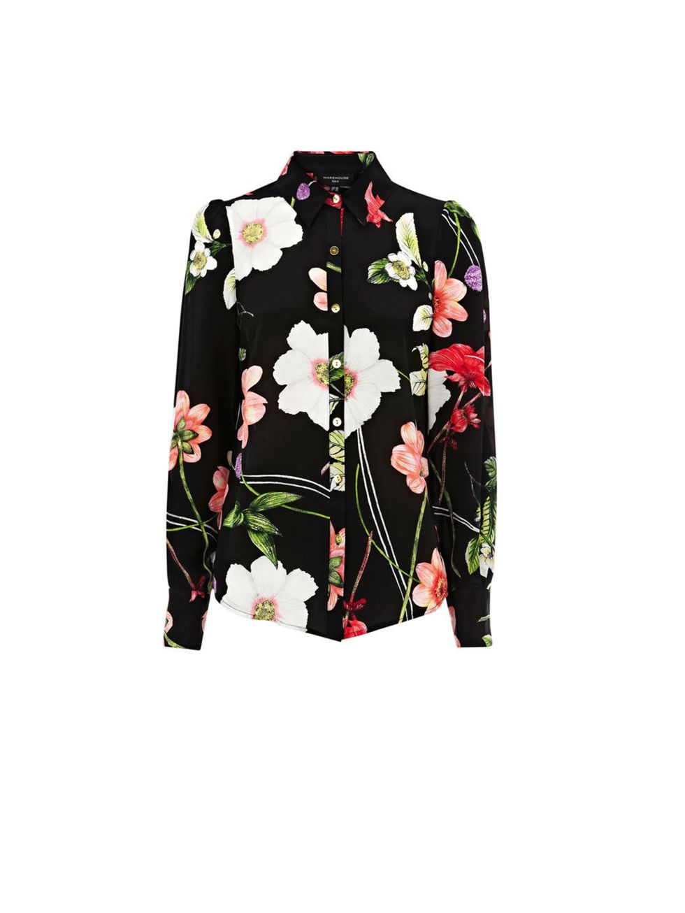 <p><a href="http://www.warehouse.co.uk/luminescent-floral-print-shirt/Tops/warehouse/fcp-product/307786">Warehouse</a> floral print shirt, £55</p>