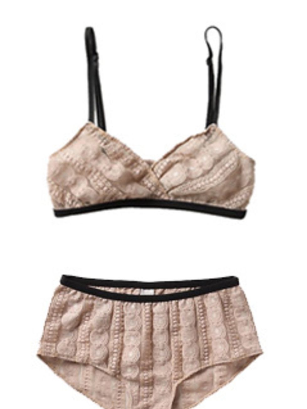 <p>Nude lace bra, £38, lace knickers, £34, by Anthropologie (0207 529 9800) </p>