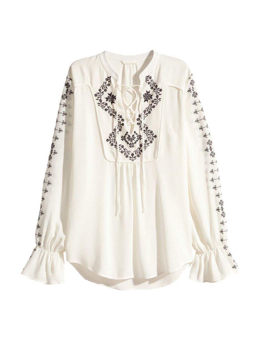 <p>Culture Director Lena De Casparis will wear this folk inspired blouse with tailored shorts - serious Riviera vibes. </p>

<p> </p>

<p><a href="http://www.hm.com/gb/product/31902?article=31902-A" target="_blank">H&M</a> Blouse, £29.99</p>