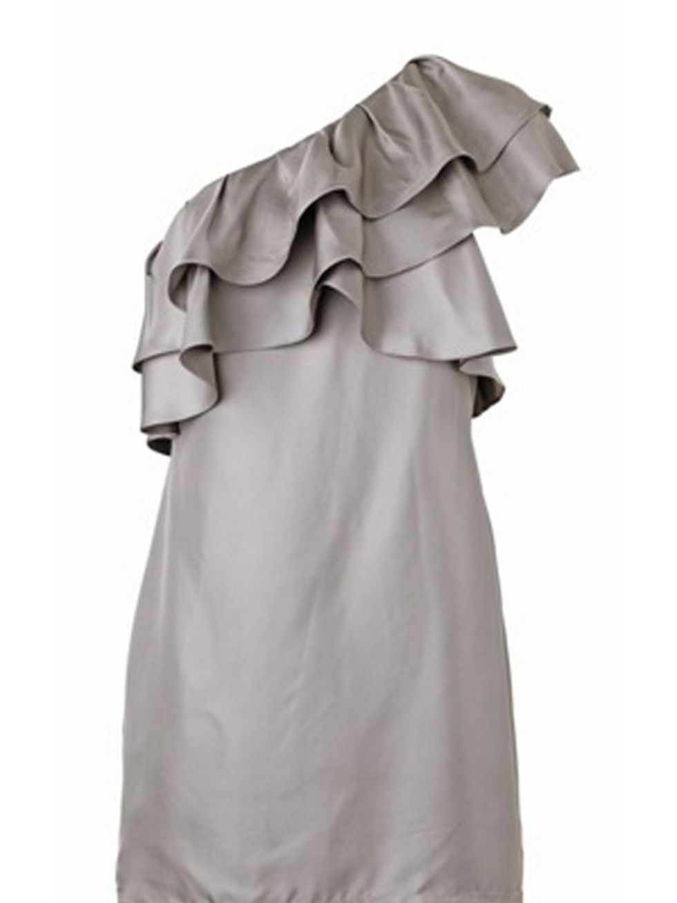 <p>Asymmetric ruffle dress, £95, by Banana Republic (0207 758 3550)</p>