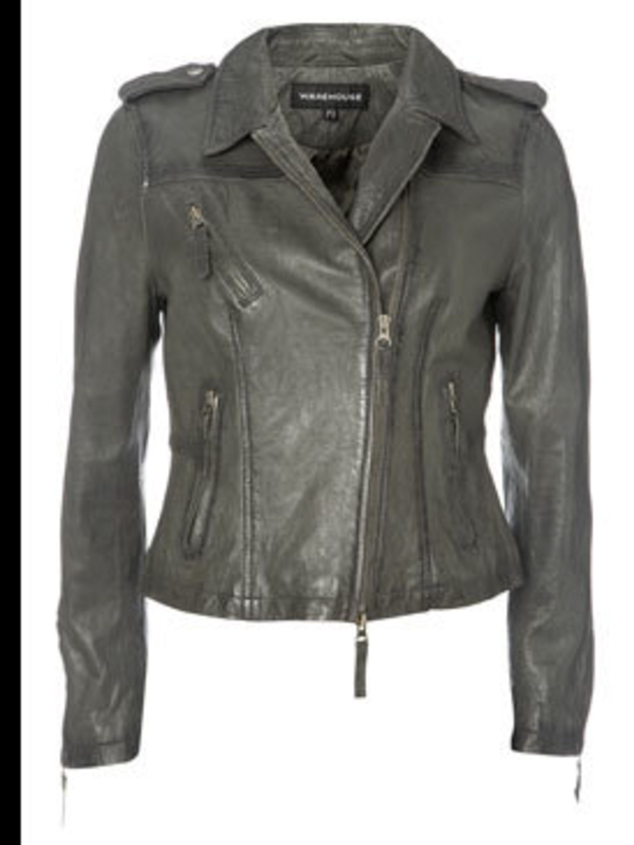 Warehouse grey biker on sale jacket