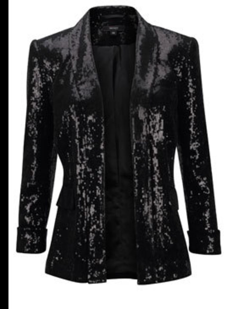 <p>Black sequin blazer, £60, by Therapy (0207 003 4000)</p>