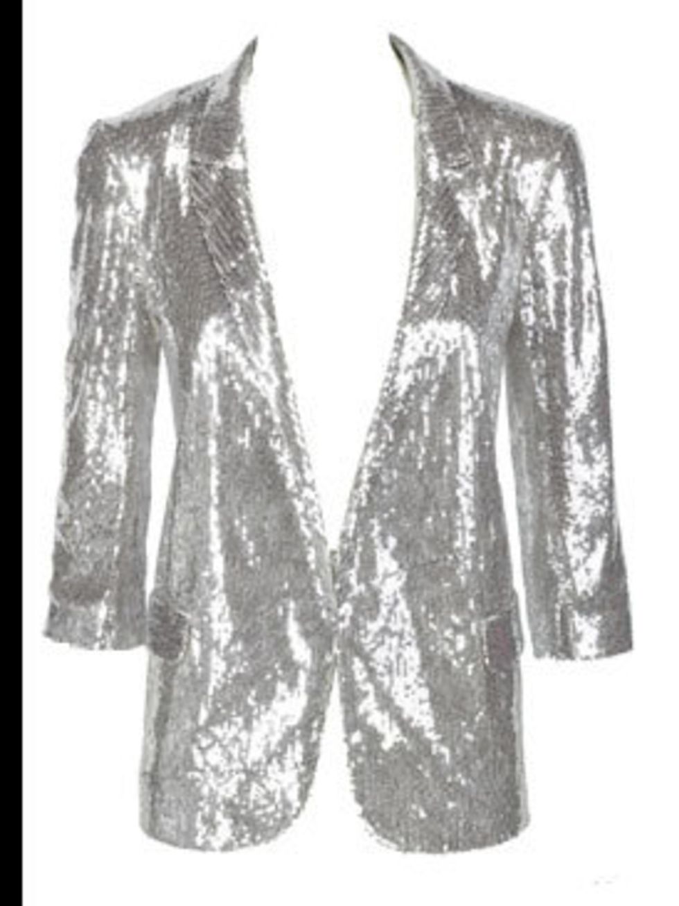 <p>Silver sequin jacket, £69.99, by River Island (0870 228 813)</p>