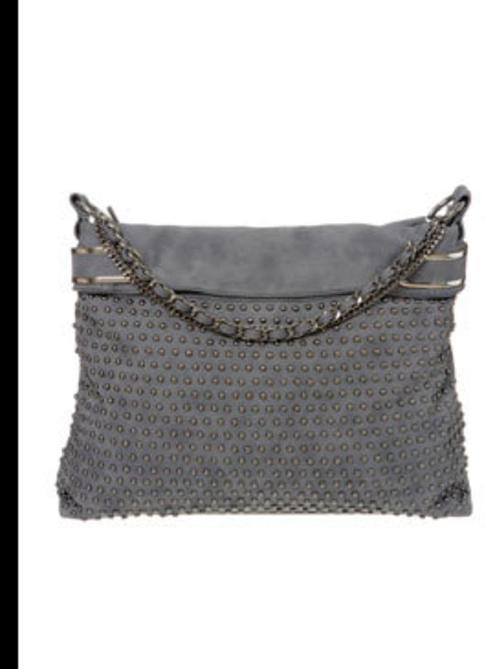 <p>Grey studded bag, £40, by Wallis (<a> 0845 121 4520)</a></p>