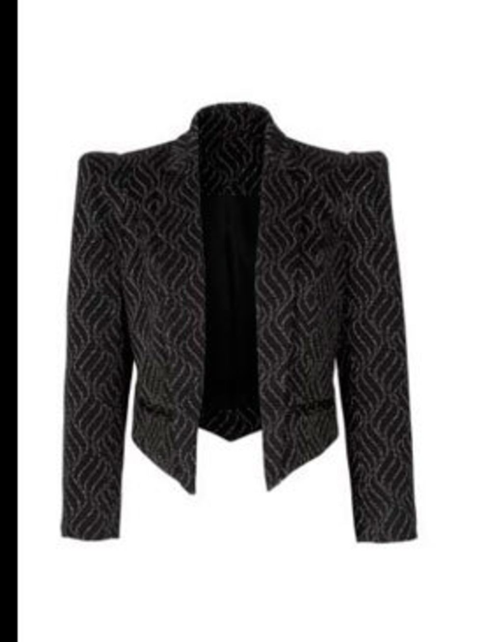 <p>Black bold shoulder jacket, £55, by Next (0844 844 8939)</p>