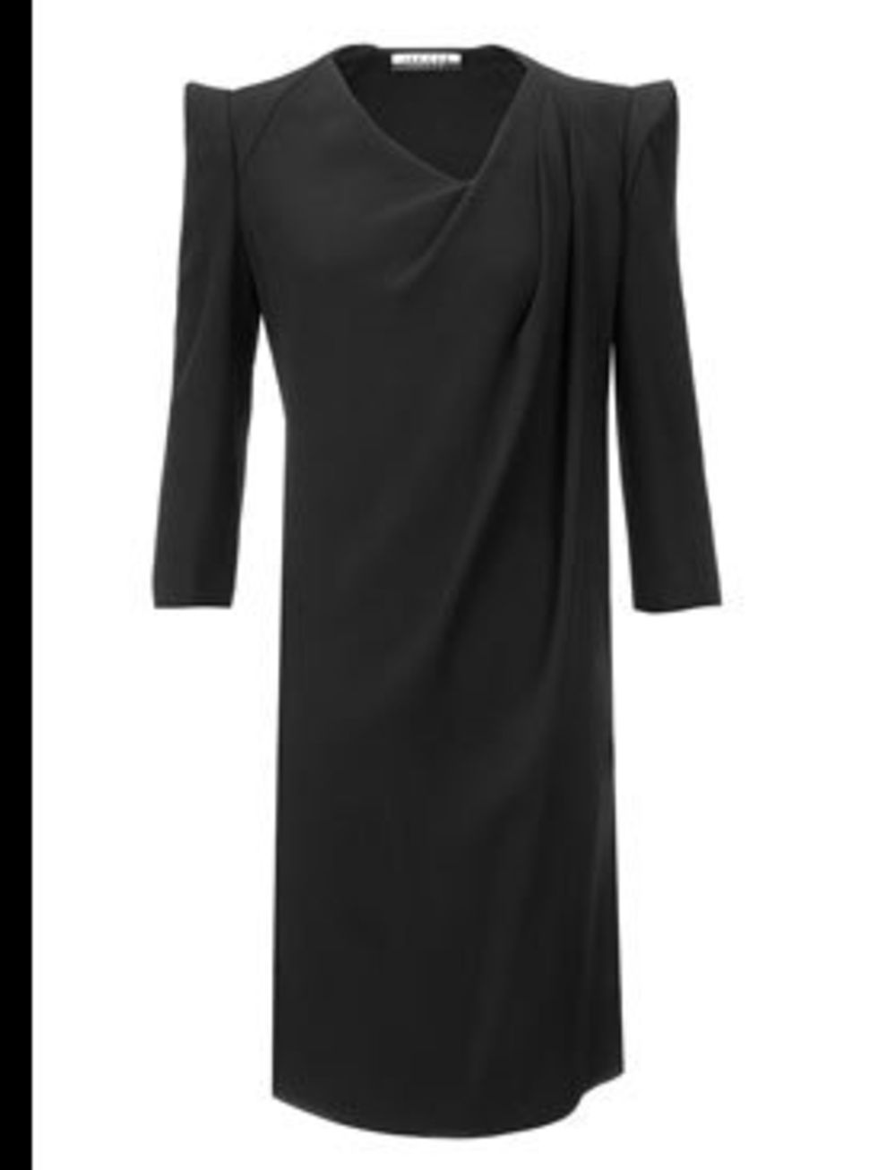 <p> Drape neck dress, £250, by Jaeger </p>
