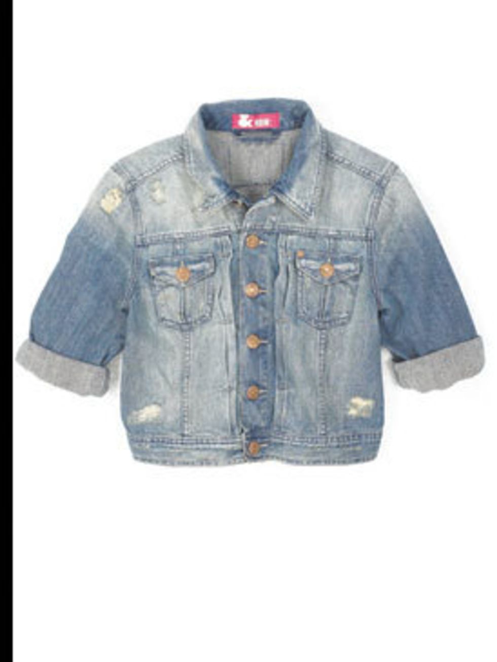 <p>Cropped denim jacket, £39.99, by H&amp;M</p>