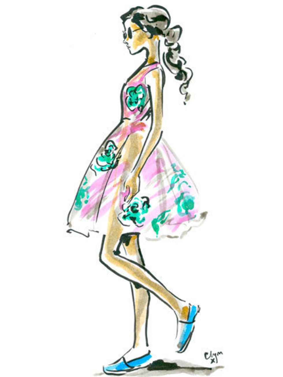 <p>Holly Fulton spring summer 2013 as illustrated by Clym Evernden</p>