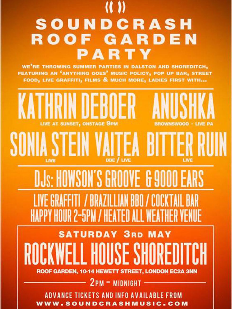 &lt;p&gt;&lt;strong&gt;NIGHTLIFE: Soundcrash Roof Garden Party Series&lt;/strong&gt;&lt;/p&gt;&lt;p&gt;Now that &lt;em&gt;everyone&lt;/em&gt;&rsquo;s gone underground, the coolest kids on the London club scene are partying from the rooftops.&lt;/p&gt;&lt;