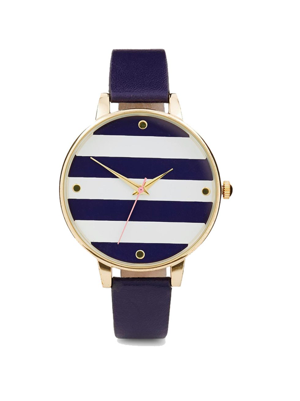 <p>Acting Commissioning Editor Georgia Simmonds is addicted to the nautical trend this season. </p>

<p><a href="http://www.asos.com/ASOS/ASOS-Stripe-Large-Round-Face-Watch/Prod/pgeproduct.aspx?iid=4382356&cid=13489&sh=0&pge=1&pgesize=36&sort=-1&clr=Navy&