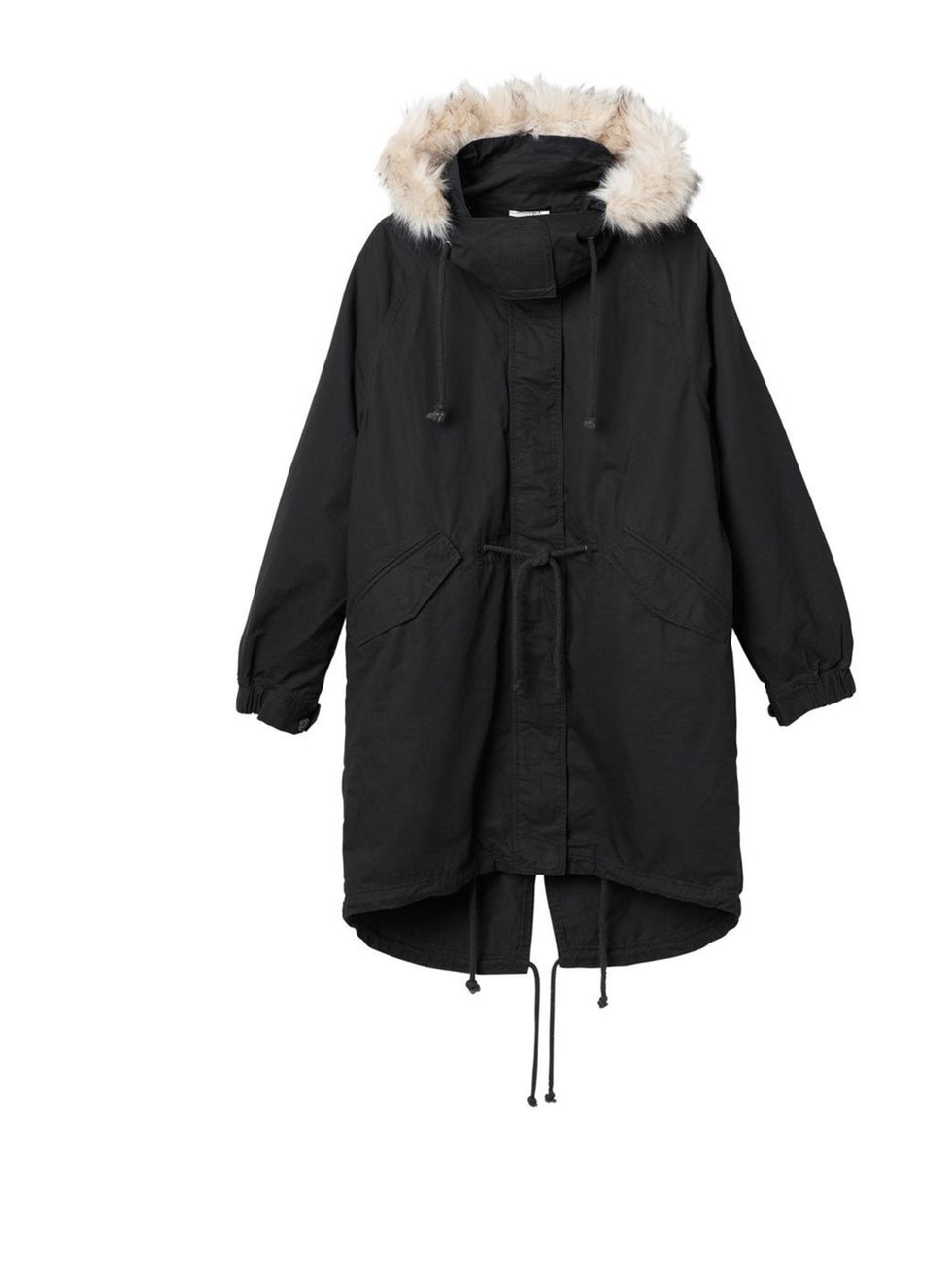 <p>Monki Black Parka  £70. Available at <a href="http://www.monki.com/Shop/Outerwear/Carlotta_jacket/65005-2098054.1">Monki.com</a></p>