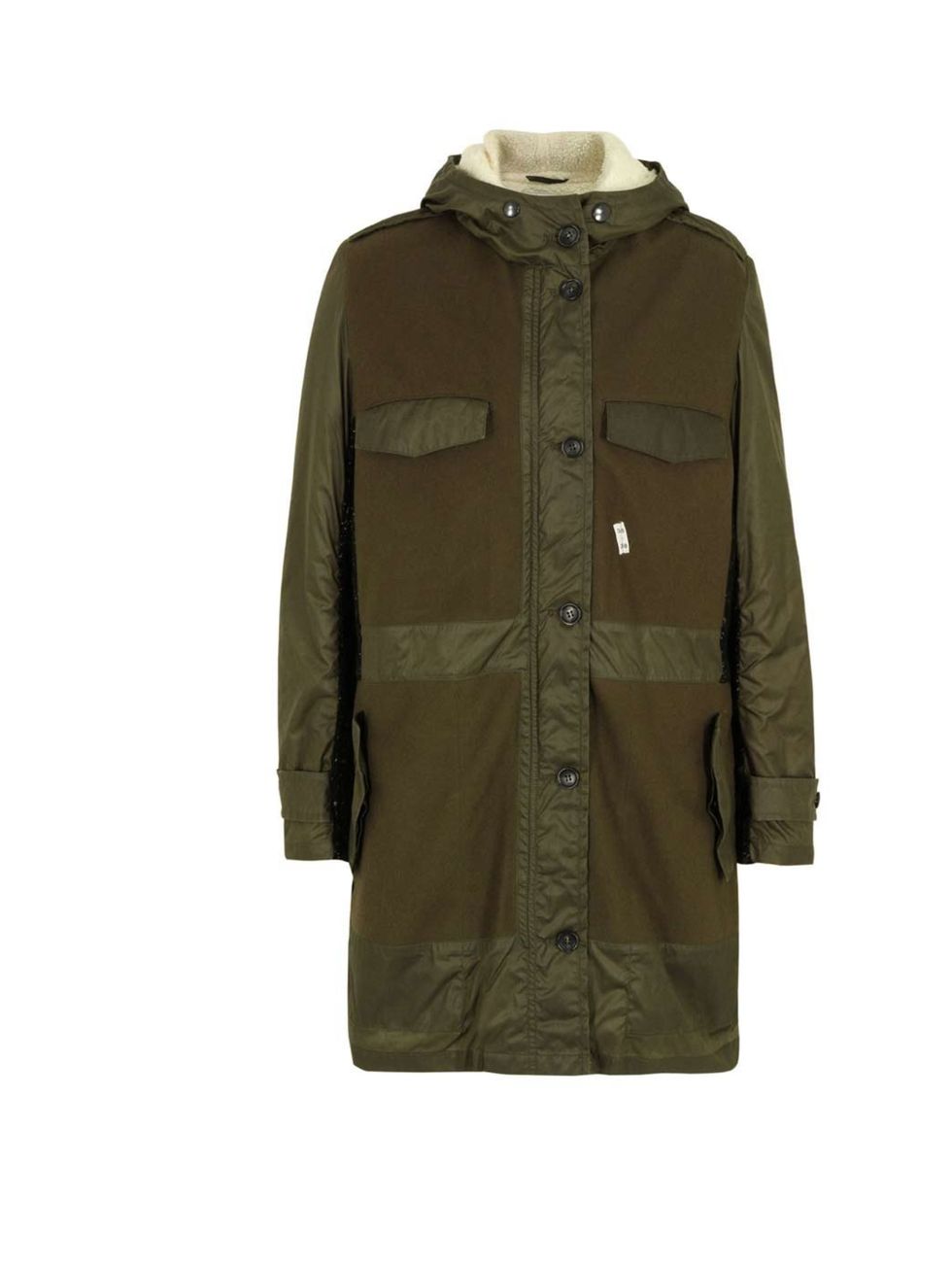 <p>Surface to Air Prezo V2 Olive Parka £500. Available at <a href="http://www.coggles.com/item/Surface-To-Air/Prezo-V2-Olive-Parka/B9A0">Coggles.com</a></p>