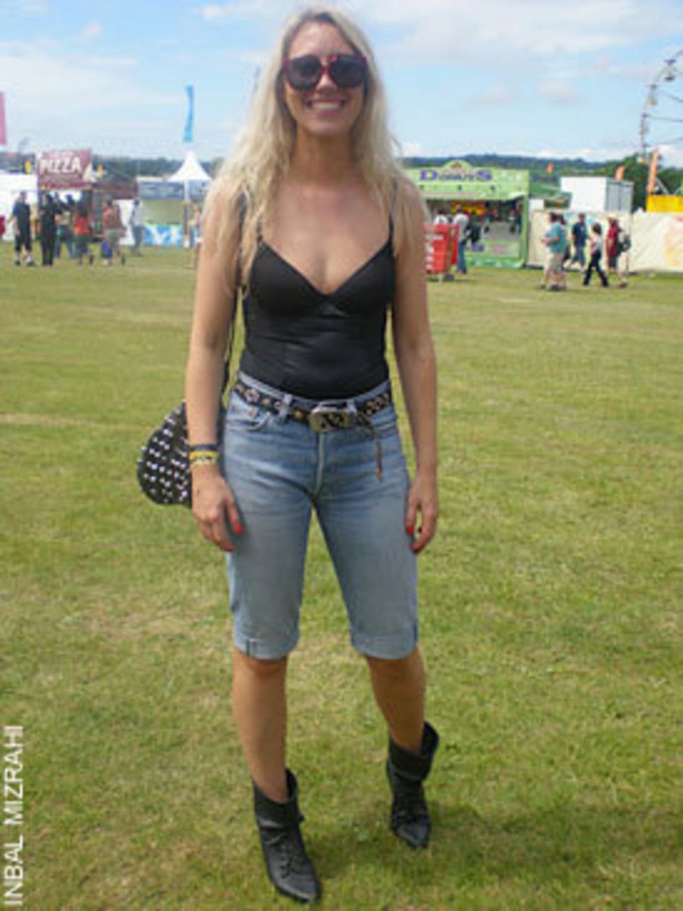 <p>Mette Petersen, 33, Brand Manager for Religion in jeans and sunglasses, both vintage, vest by M&amp;S and boots from H&amp;M</p>