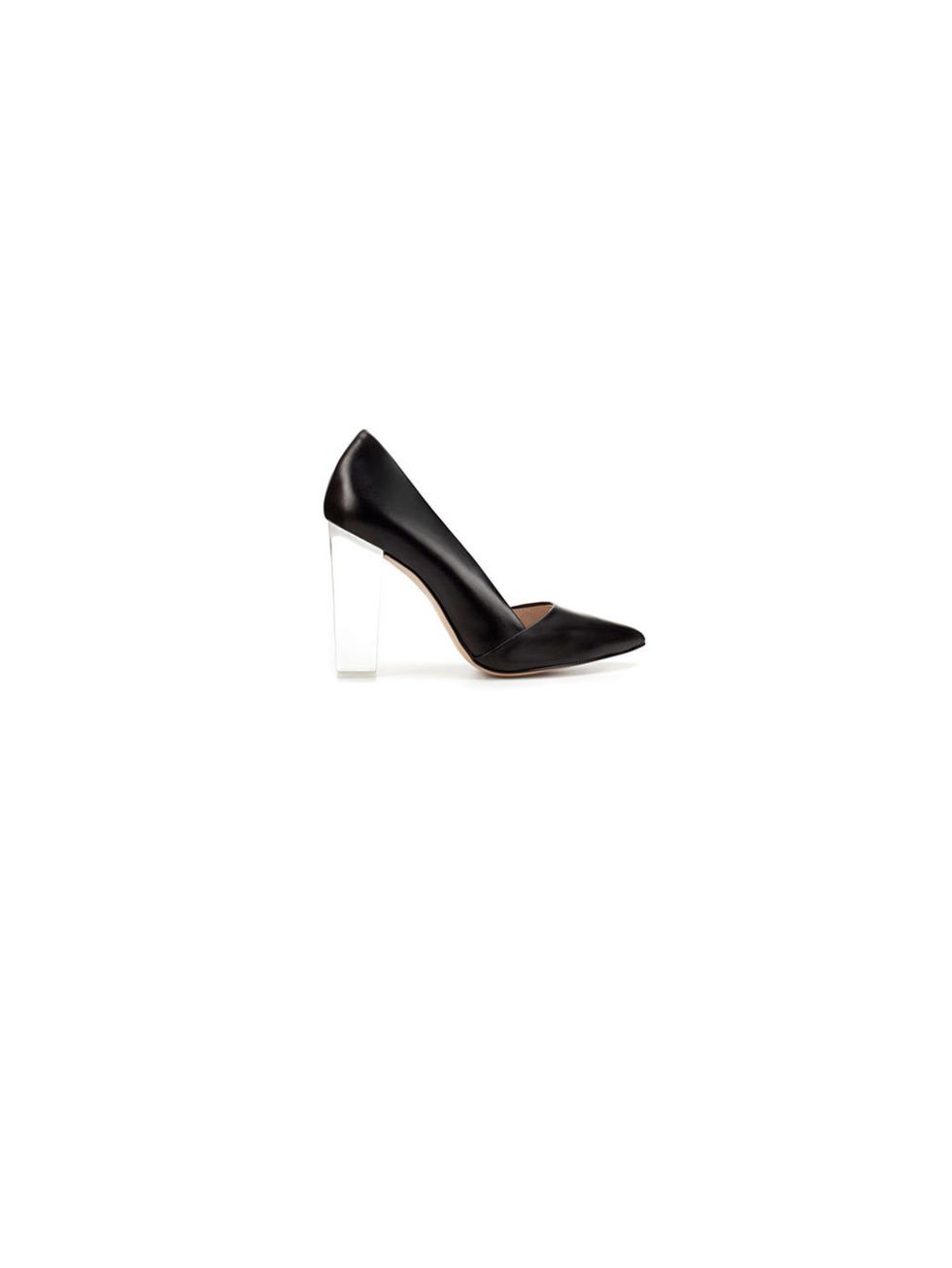 <p><a href="http://www.zara.com/webapp/wcs/stores/servlet/product/uk/en/zara-W2011-r/163405/677521/COURT%2BSHOE%2BWITH%2BMETHACRYLATE%2BHEEL">Zara</a> court shoe with methacrylate heel, £79.99</p>