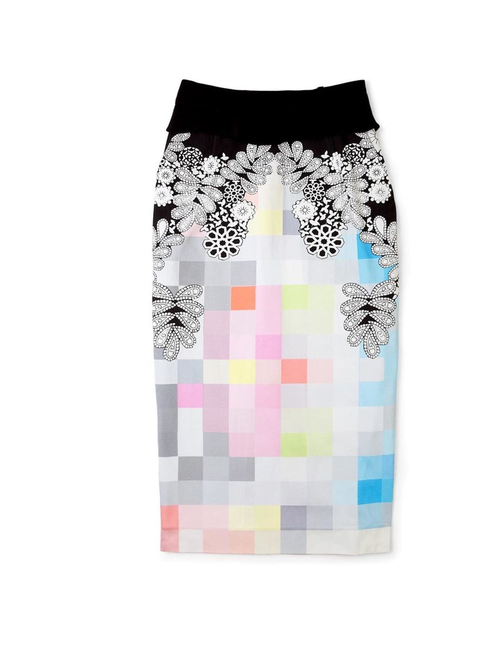 <p>Preen digital print skirt, £535, at <a href="http://www.my-wardrobe.com/preen?search=preen">My-Wardrobe</a></p>