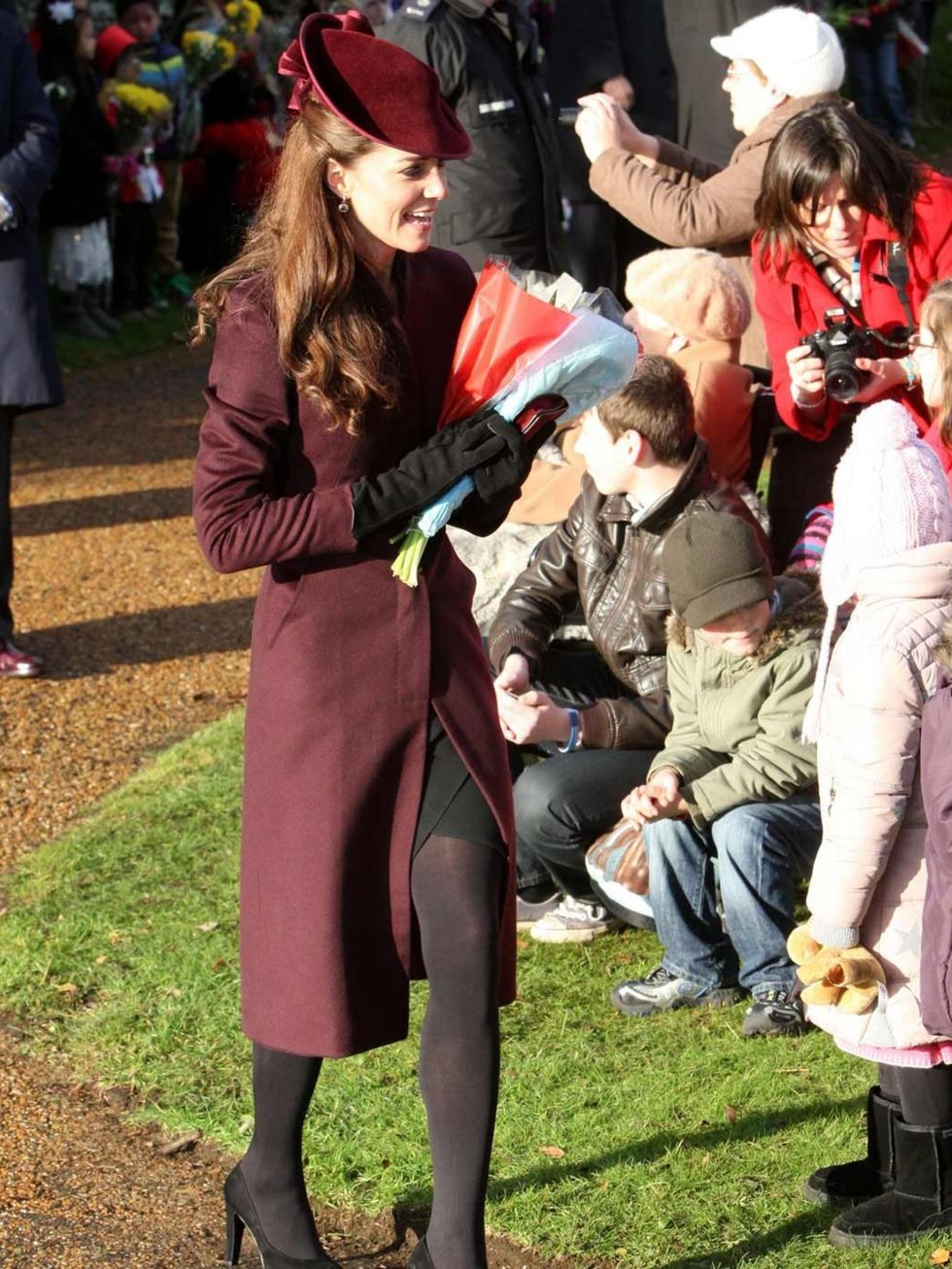 <p>Kate Middleton at Sandringham this Christmas </p>