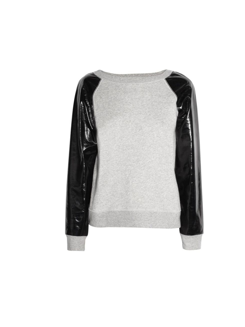 <p>Karl PVC and jersey sweater, £115, at <a href="http://www.net-a-porter.com/product/311322">Net-a-Porter </a></p>