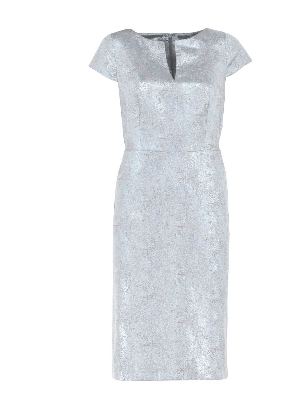 <p>Crisp, cosmic metallics are bang on-trend for spring so good old M&amp;S has come up with a wearable solution with this chic dress... <a href="http://www.marksandspencer.com/Autograph-Henley-Neck-Brocade-Dress/dp/B006WUOUFI">Marks &amp; Spencer</a> met