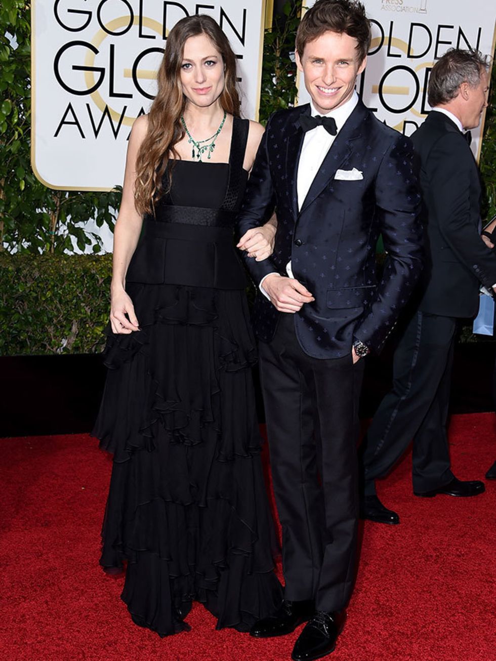 Eddie Redmayne and Hannah Bagshawe  attend the Golden awards in LA, January 2016.