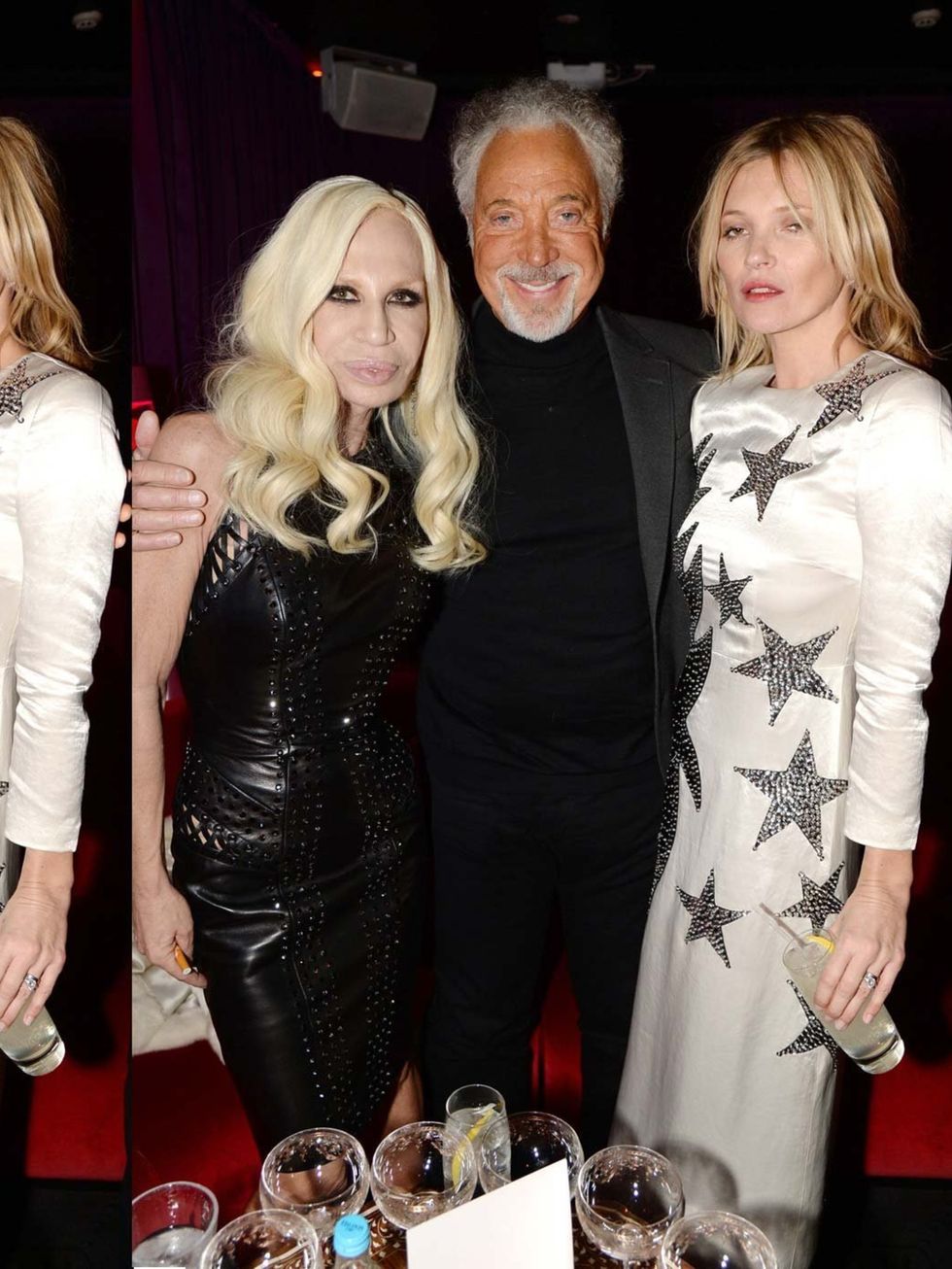 <p>Donatella Versace, Tom Jones and Kate Moss at the launch party to celebrate the 60th anniversary of Playboy with Kate Moss at the London Bookmarc. </p>
