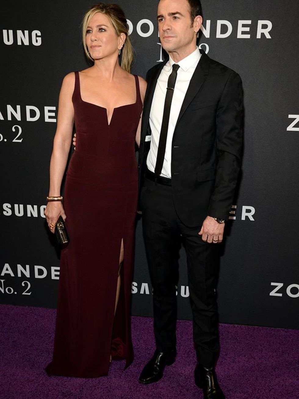 Jennifer Aniston and Justin Theroux at the Zoolander 2 premiere in New York, February 2016