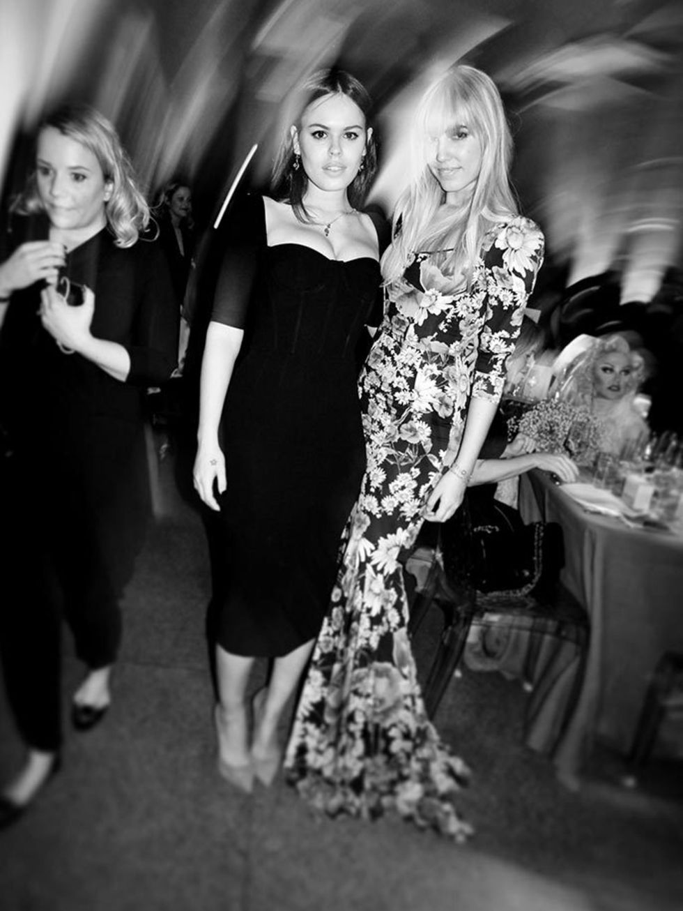 Atlanta De Cadenet and Amber Le Bon at the ELLE Style Awards after party, London, February 2016.