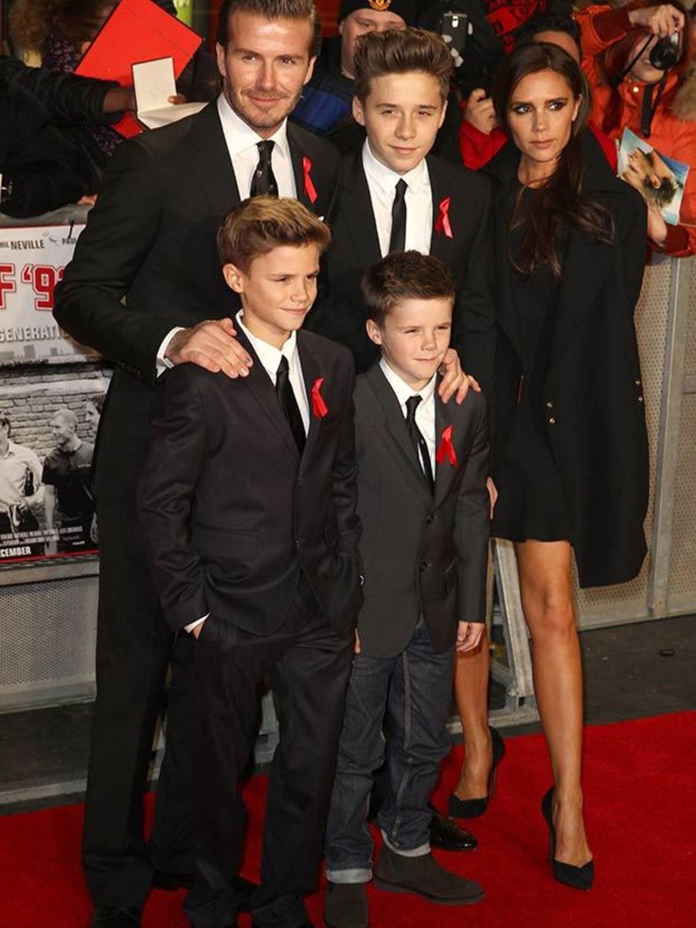 Brooklyn with the Beckham family at The Class of '92 film premiere 2013