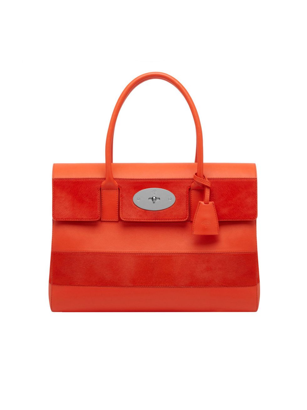 <p>Mulberry Bayswater with stripes in fiery red, spring/summer 2014</p>