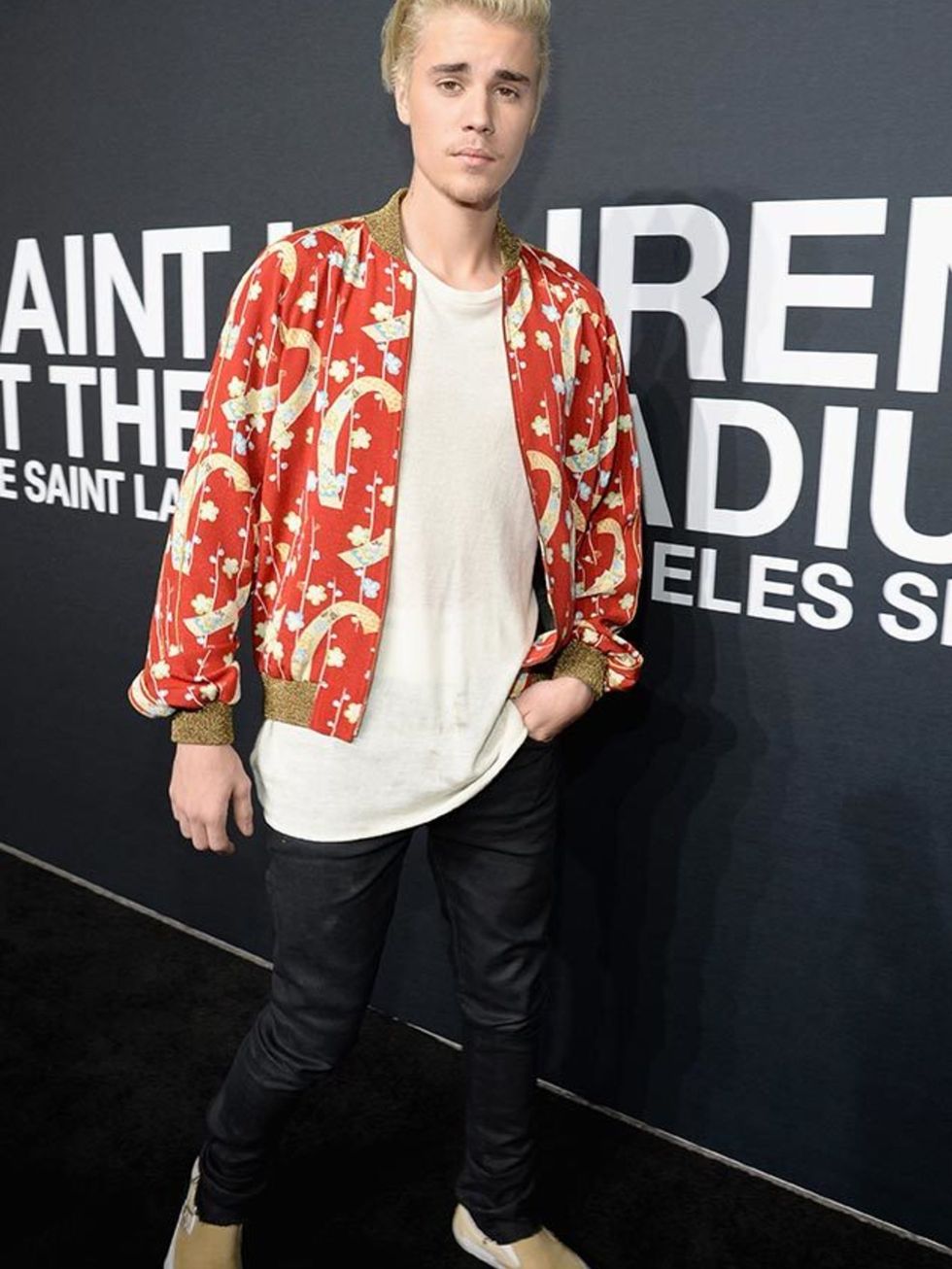 Justin Bieber attends the Saint Laurent at the Palladium show in LA, Februrary 2016.