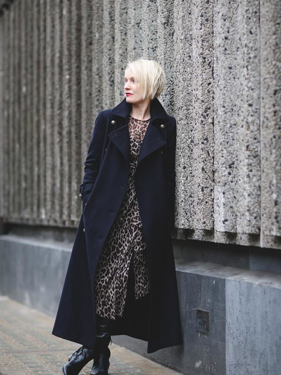 <p>Lorraine Candy, Editor-in-Chief</p>

<p>Marks and Spencer coat, Topshop dress, Prada boots</p>
