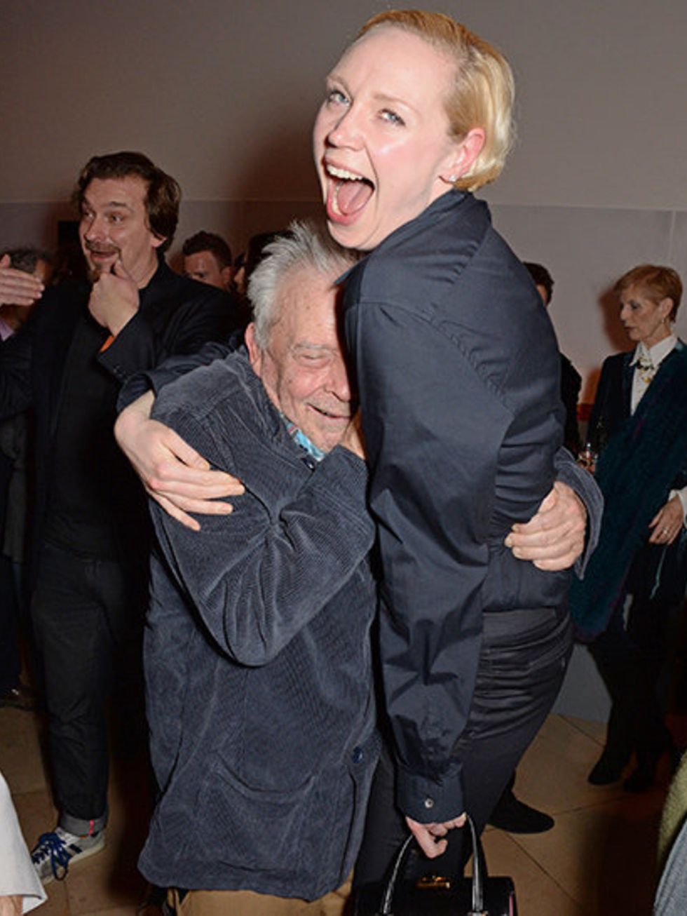 <p>David Bailey and Gwendoline Christie at Bailey's Stardust private view, at the National Portrait Gallery.</p>