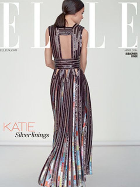 <p>Katie Holmes in Givenchy by Riccardo Tisci on the cover of ELLE, April 2014</p>