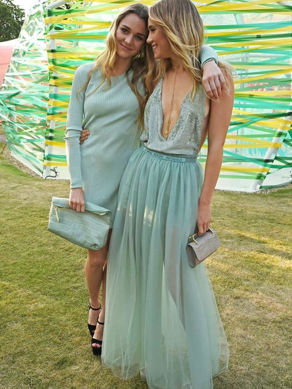 Immy Waterhouse and Suki Waterhouse attend the Serpentine Summer Gallery Party in London, July 2015.