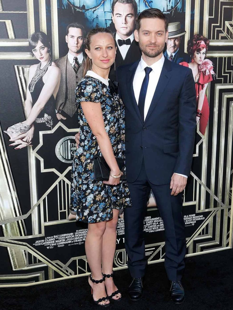 <p>Co-star Tobey Maguire arrived with his jewellery designer wife, Jennifer Meyer. Both wore Saint Laurent by Hedi Slimane.</p>