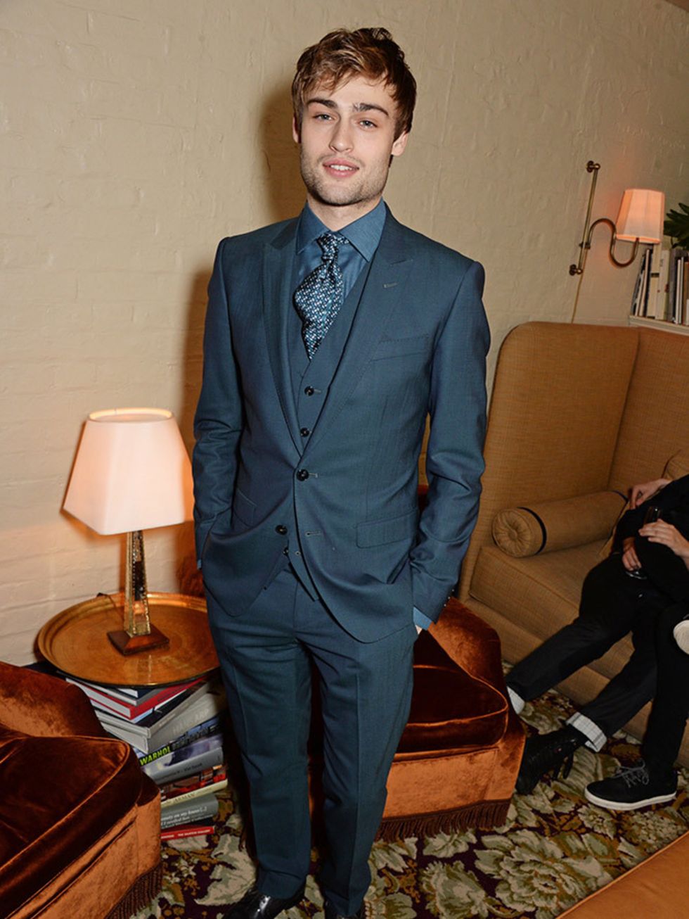 Douglas Booth attends the launch of Tom Ford's fragrance party during London Collections:Men, January 2015.