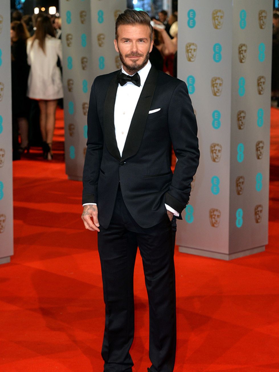 David Beckham at the British Academy Film Awards in London, February 2015.