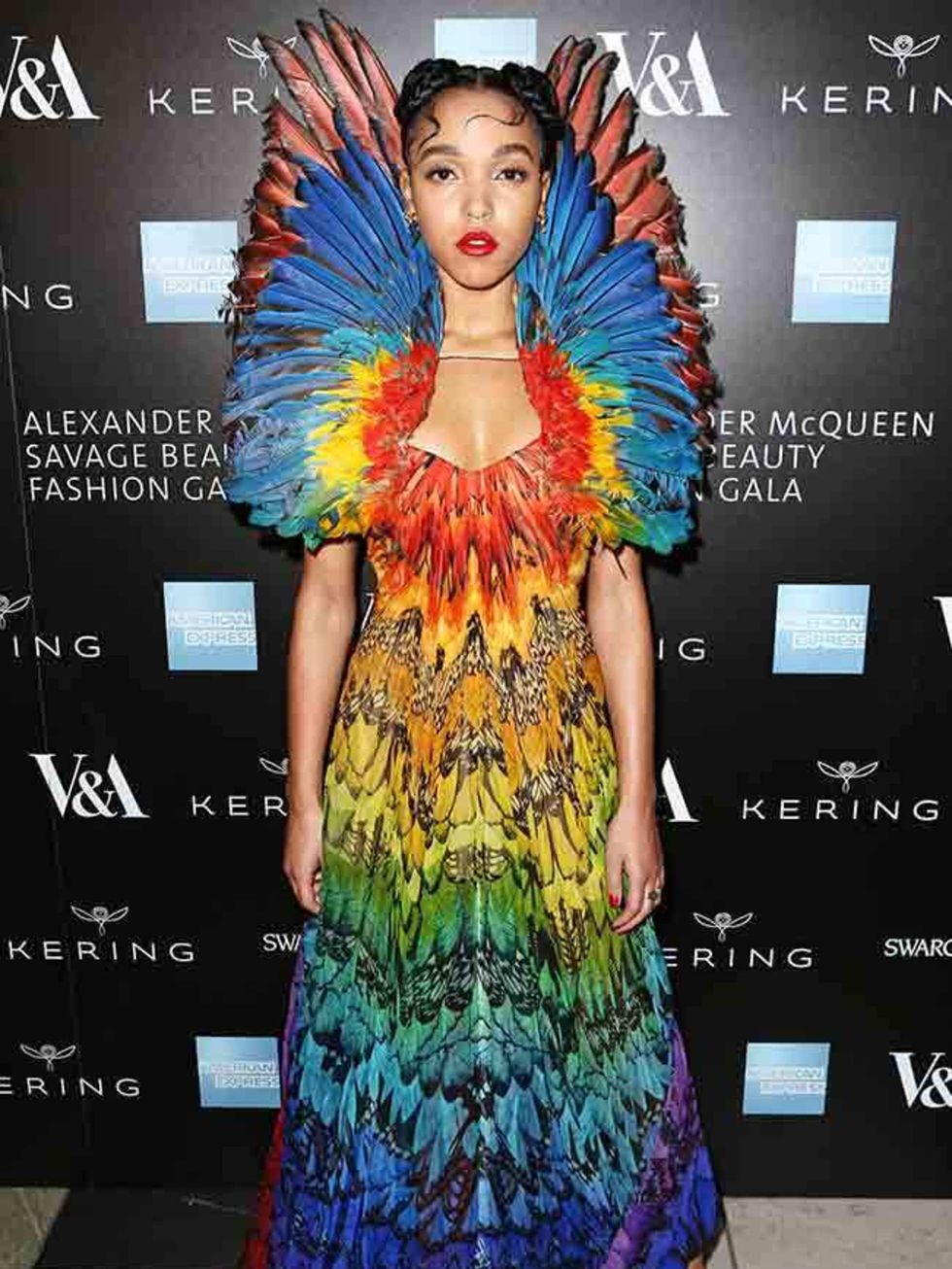 FKA Twigs at the 'Alexander McQueen: Savage Beauty Gala' at the Victoria & Albert Museum in London, March 2015.